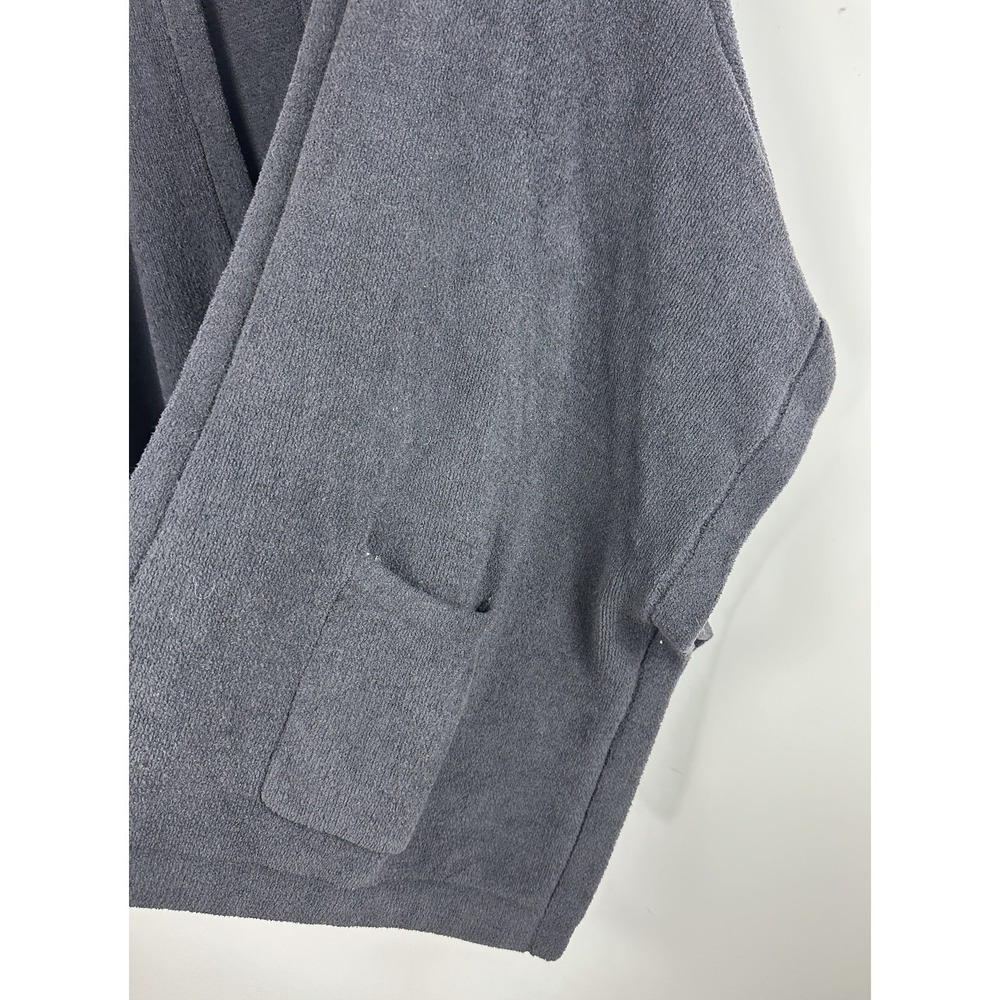 Sunday Citizen Pocket Poncho Wrap OSFM Charcoal Gray Chenille Loungewear Cozy - Picture 7 of 10